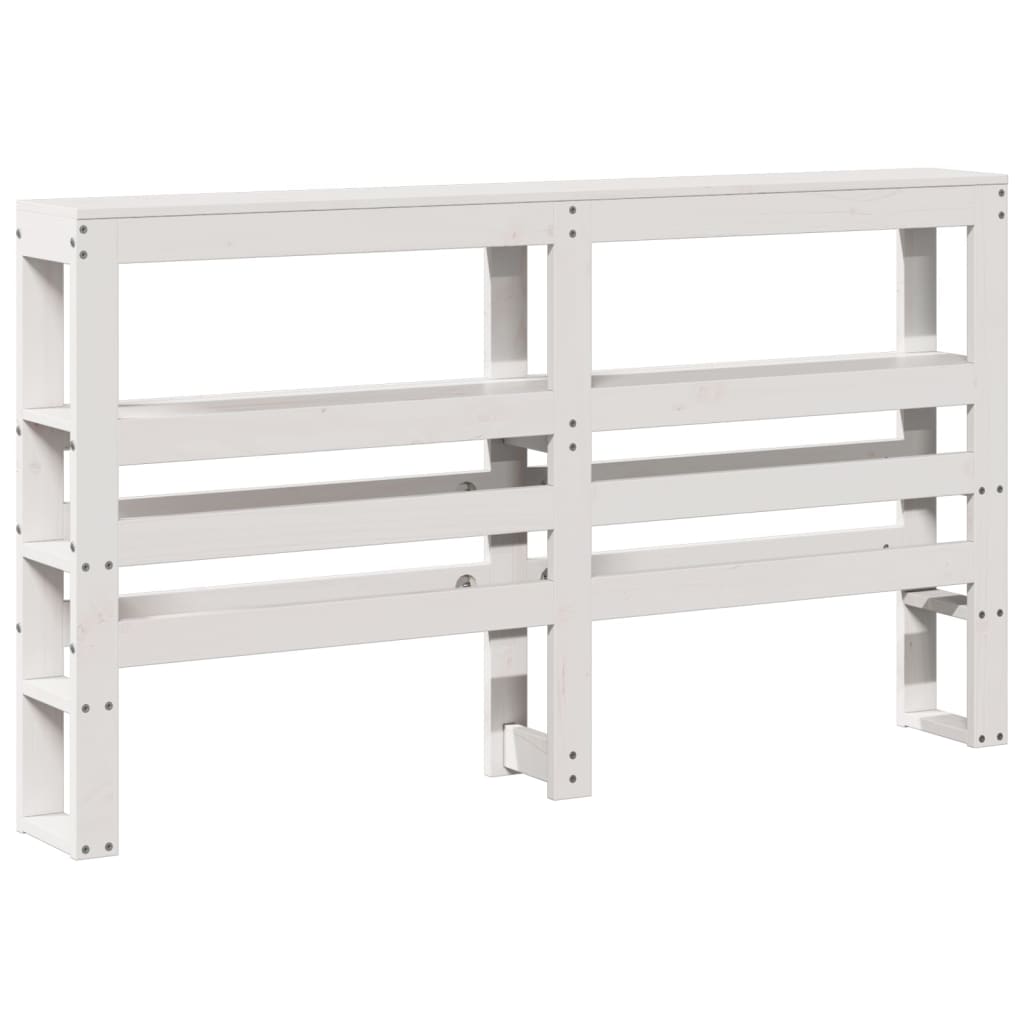 vidaXL Wezgłowie do łóżka, z półkami, białe, 140 cm, drewno sosnowe