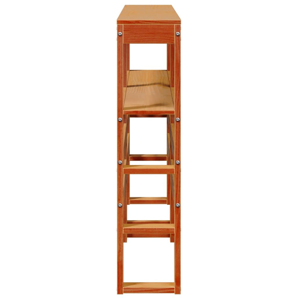 vidaXL Wezgłowie do łóżka, z półkami, woskowy brąz, 140 cm, sosnowe