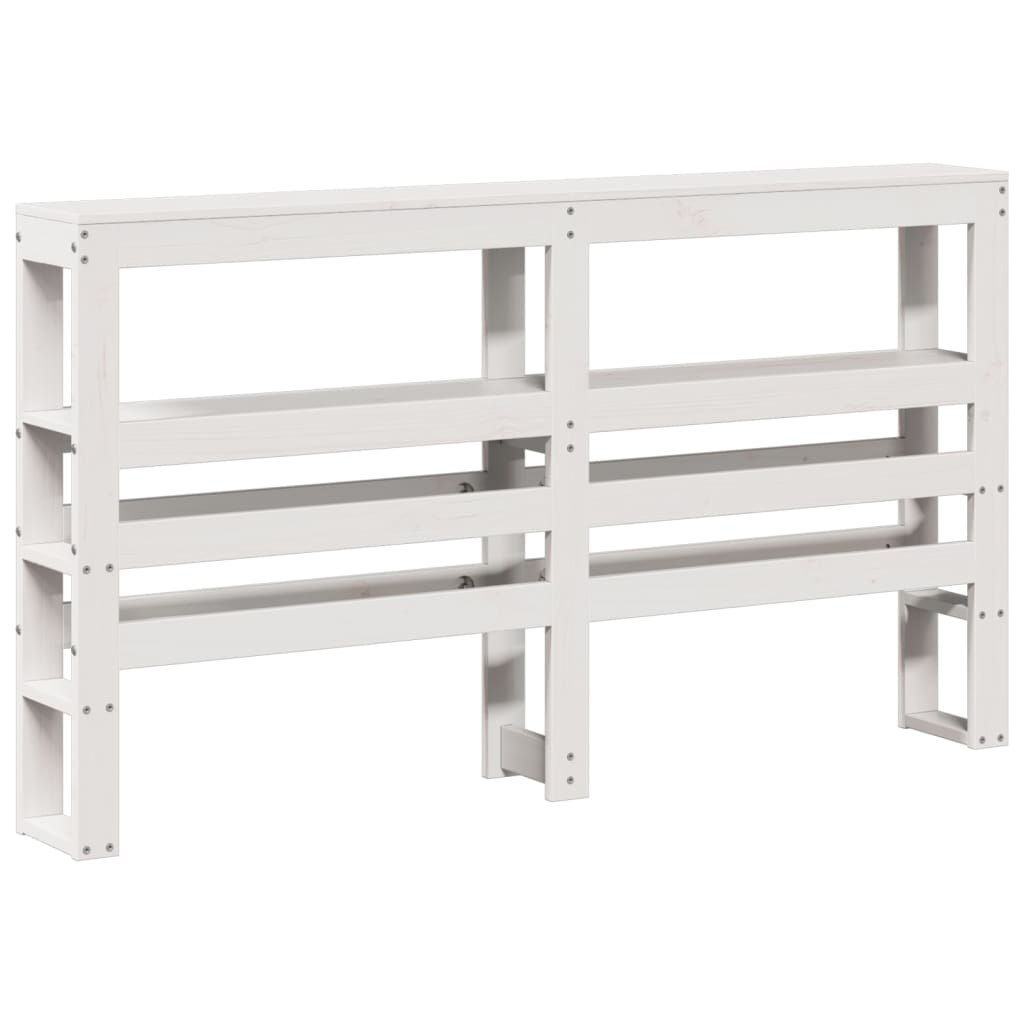 vidaXL Wezgłowie do łóżka, z półkami, białe, 135 cm, drewno sosnowe