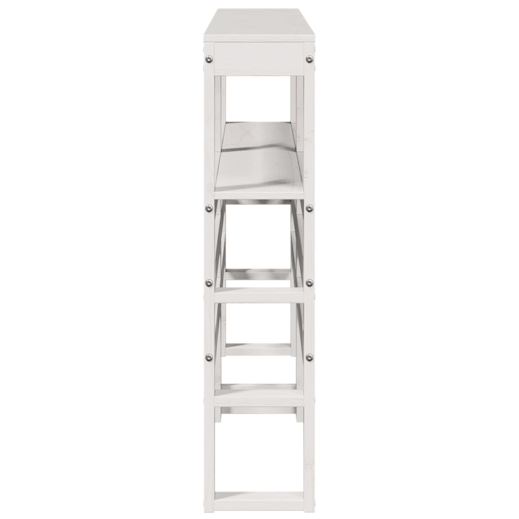 vidaXL Wezgłowie do łóżka, z półkami, białe, 135 cm, drewno sosnowe