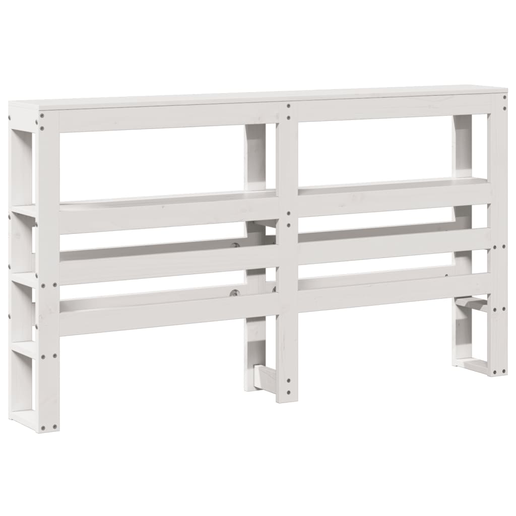 vidaXL Wezgłowie do łóżka, z półkami, białe, 135 cm, drewno sosnowe