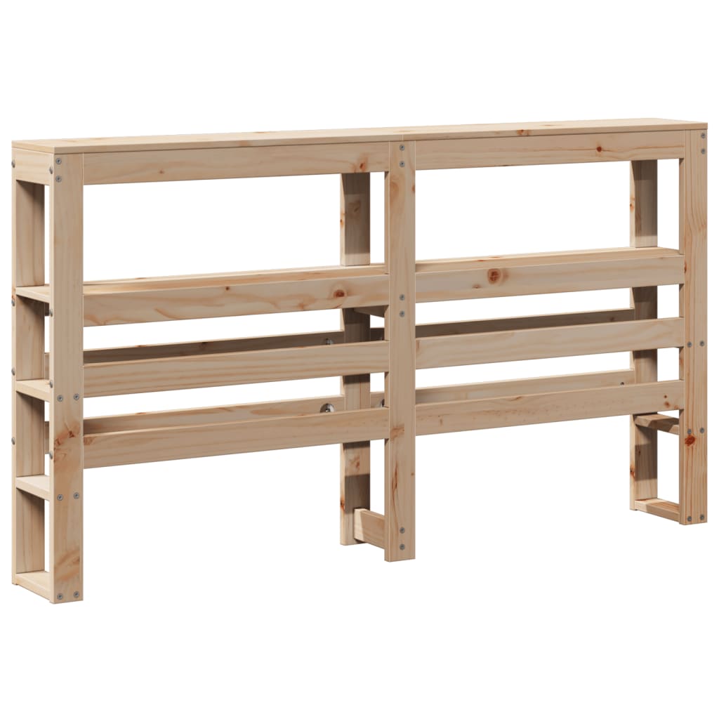 vidaXL Wezgłowie do łóżka, z półkami, 120 cm, lite drewno sosnowe