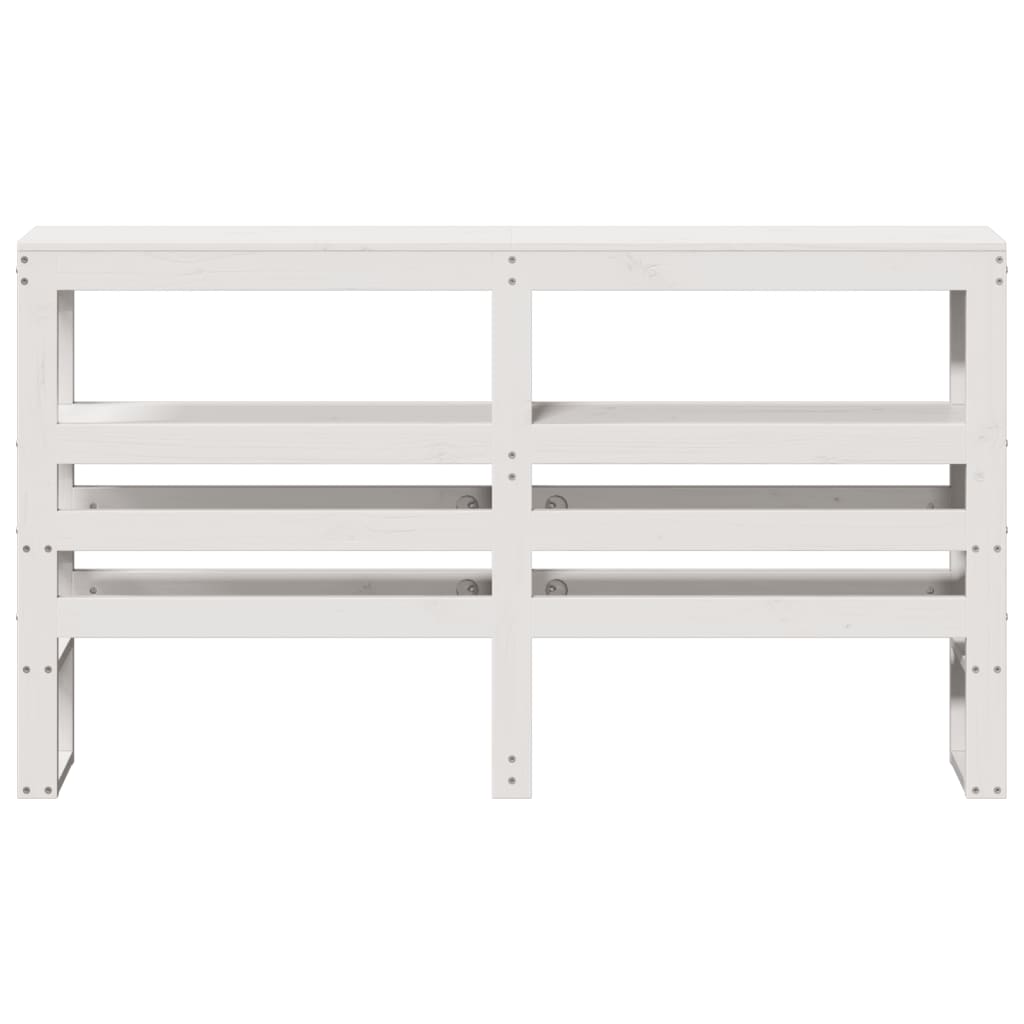 vidaXL Wezgłowie do łóżka, z półkami, białe, 120 cm, drewno sosnowe