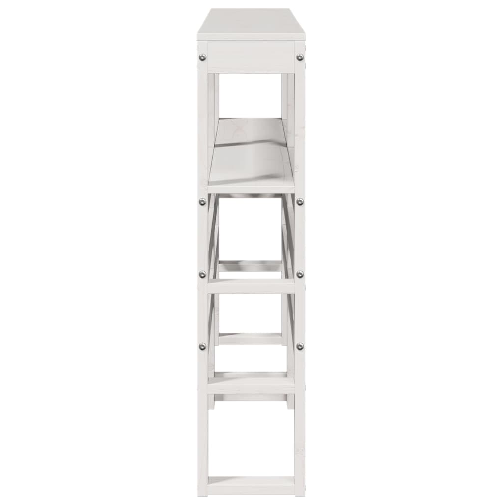 vidaXL Wezgłowie do łóżka, z półkami, białe, 120 cm, drewno sosnowe