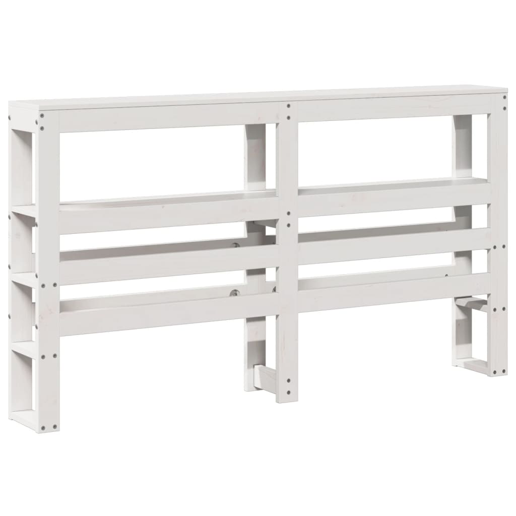 vidaXL Wezgłowie do łóżka, z półkami, białe, 120 cm, drewno sosnowe