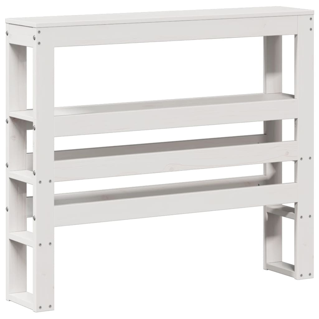 vidaXL Wezgłowie do łóżka, z półkami, białe, 90 cm, drewno sosnowe
