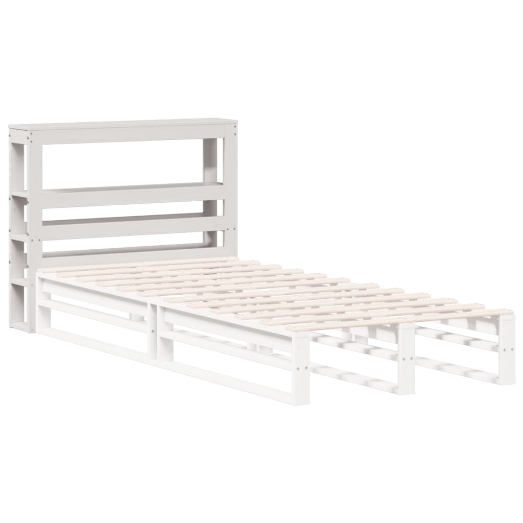 vidaXL Wezgłowie do łóżka, z półkami, białe, 90 cm, drewno sosnowe