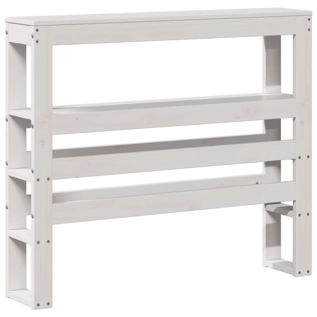 vidaXL Wezgłowie do łóżka, z półkami, białe, 90 cm, drewno sosnowe