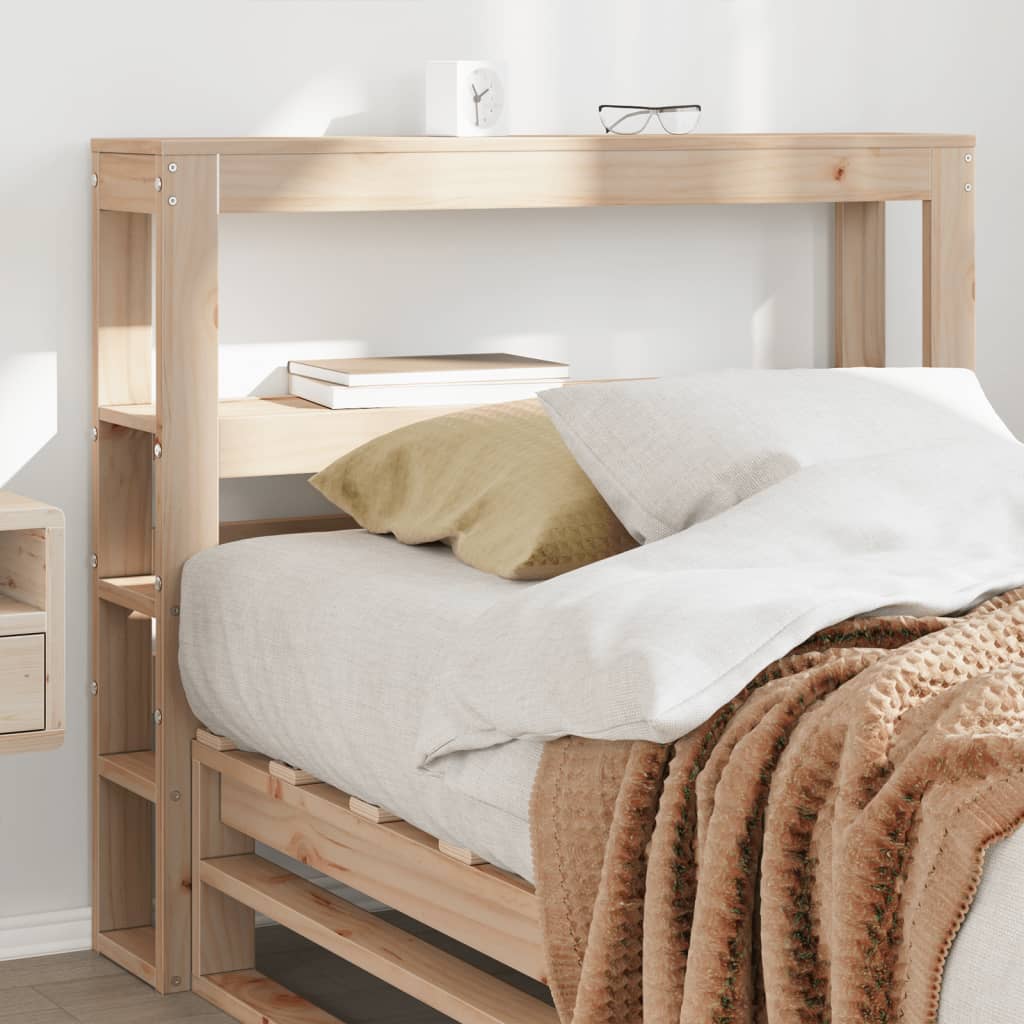 vidaXL Wezgłowie do łóżka, z półkami, 75 cm, lite drewno sosnowe