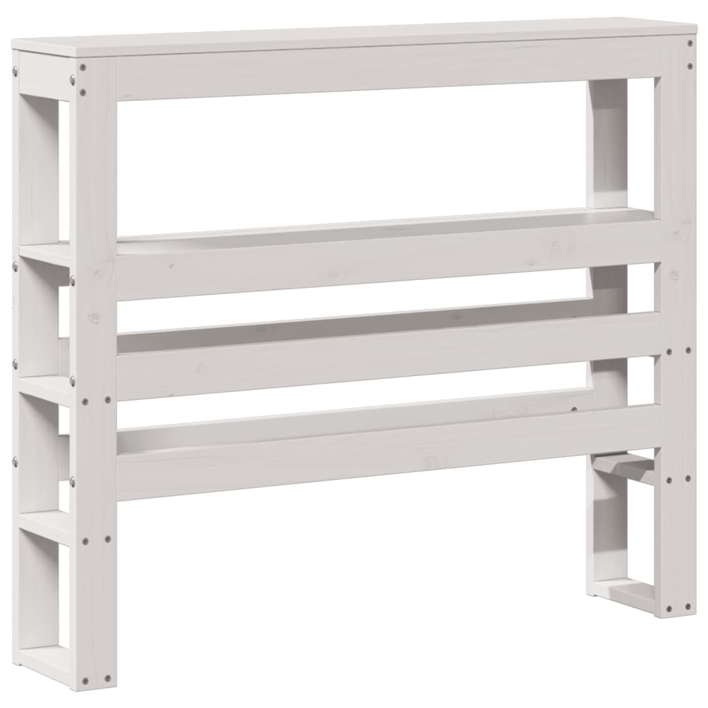 vidaXL Wezgłowie do łóżka, z półkami, białe, 75 cm, drewno sosnowe