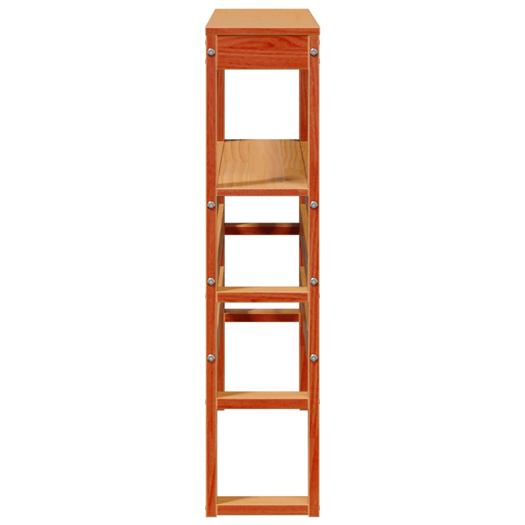 vidaXL Wezgłowie do łóżka, z półkami, woskowy brąz, 75 cm, sosnowe