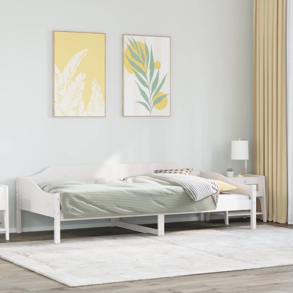 vidaXL Łóżko bez materaca, białe, 80x200 cm, lite drewno sosnowe