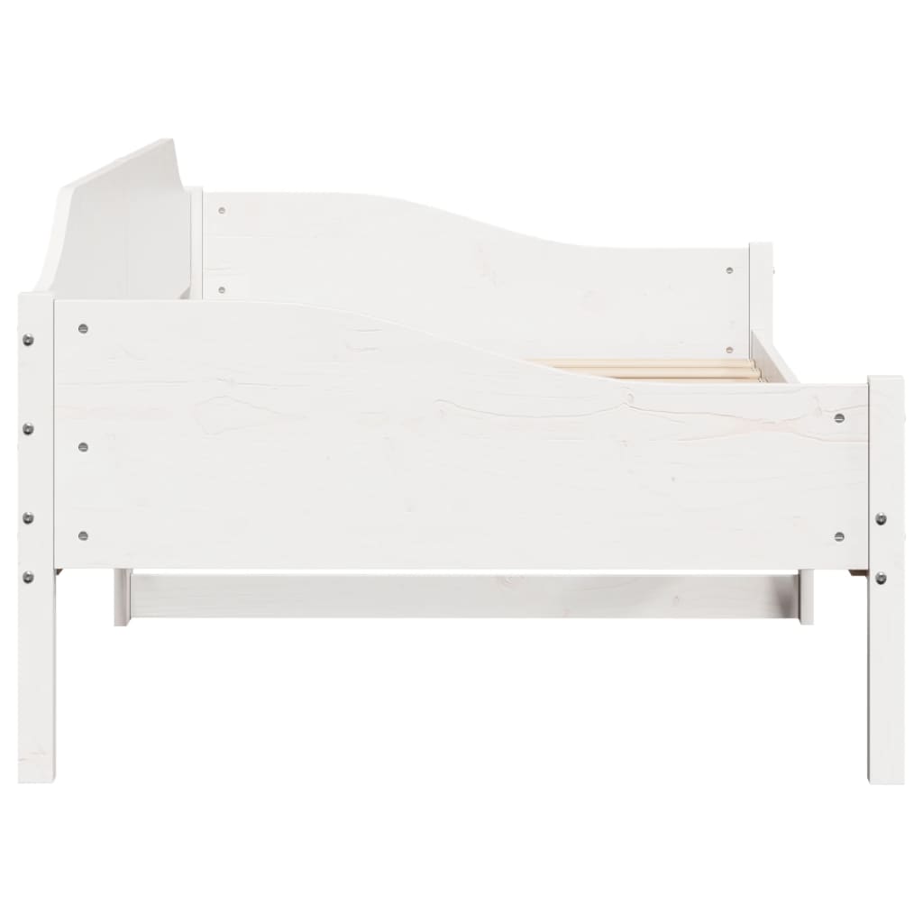 vidaXL Rama łóżka bez materaca, biała, 90x200 cm, lite drewno sosnowe