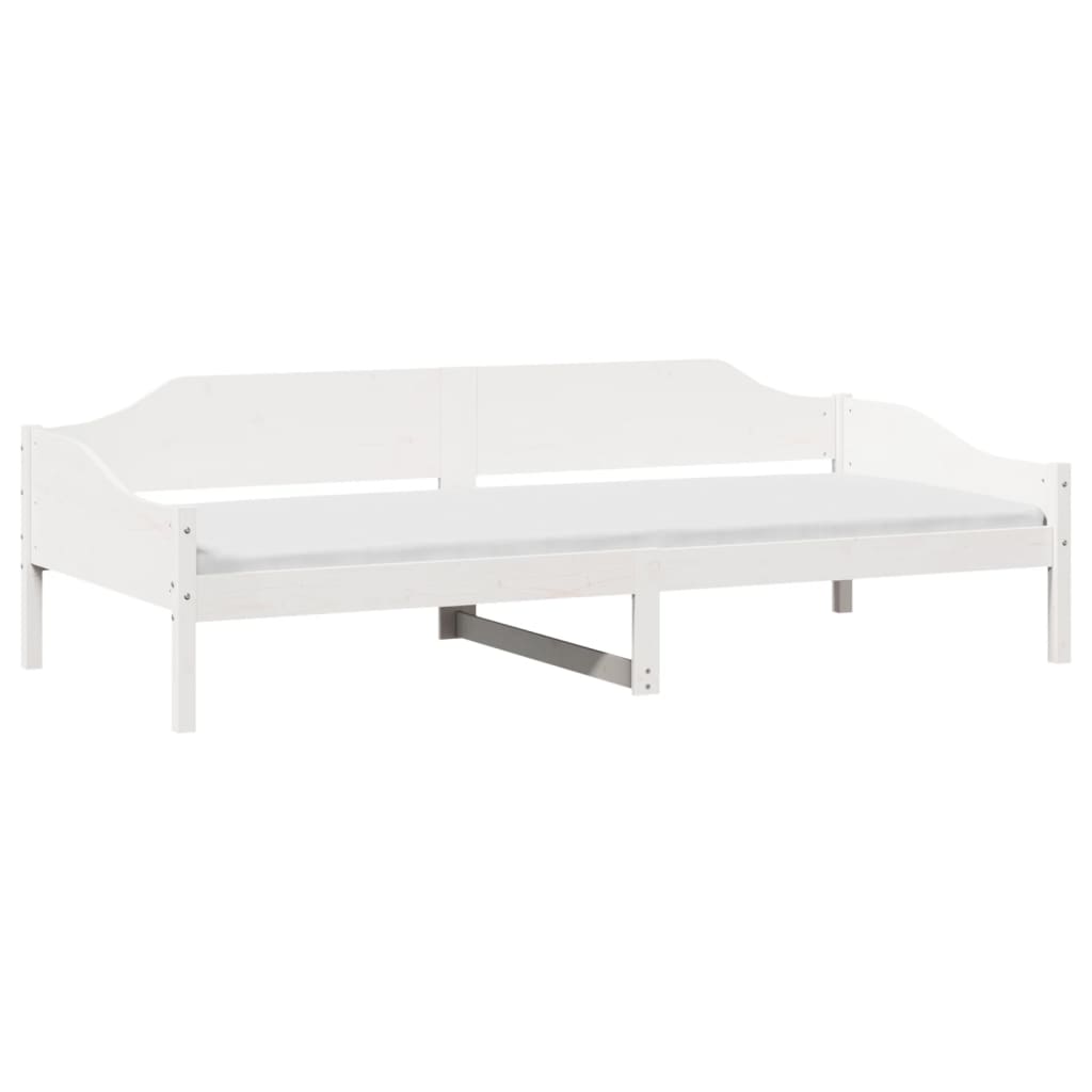vidaXL Rama łóżka bez materaca, biała, 90x190 cm, lite drewno sosnowe