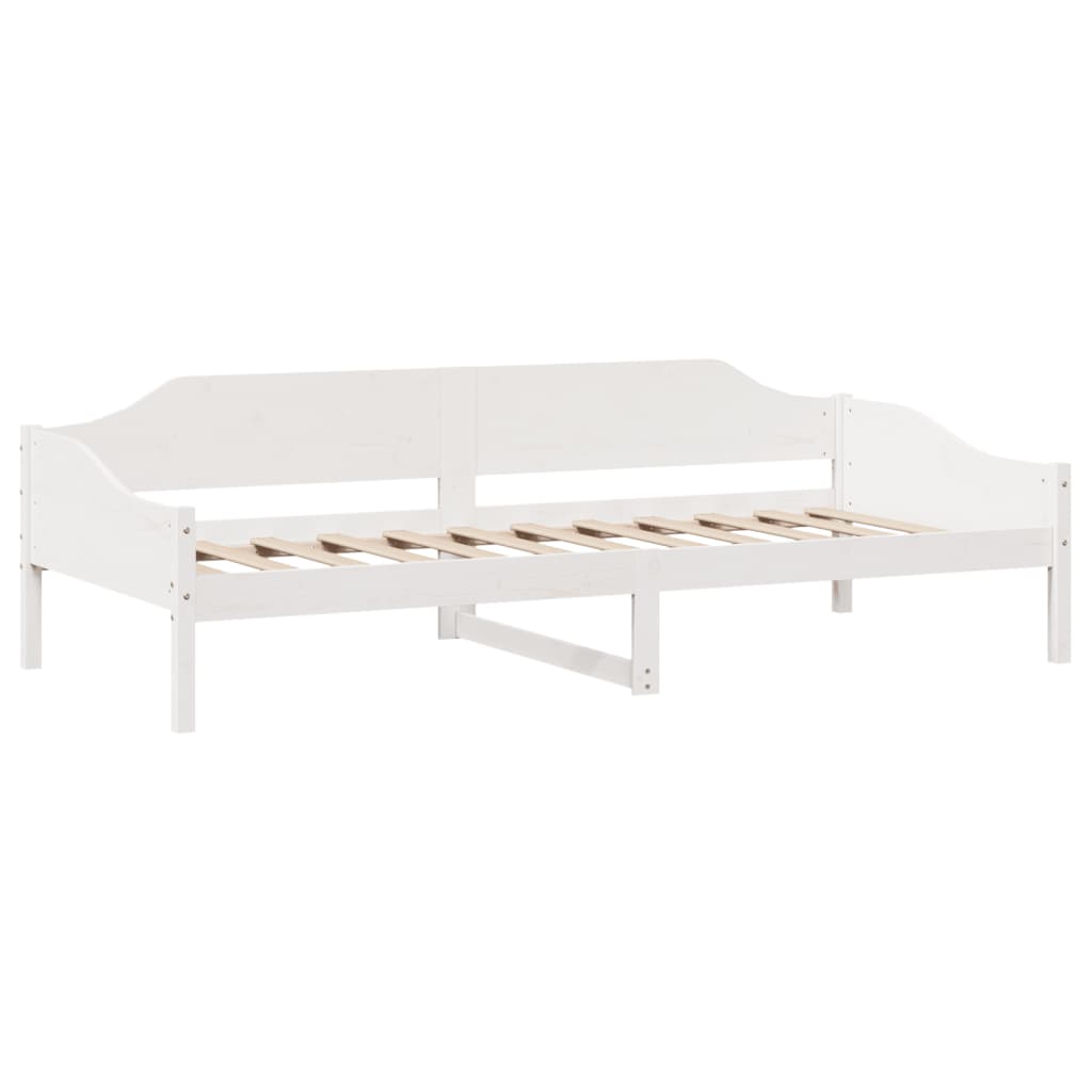 vidaXL Rama łóżka bez materaca, biała, 90x190 cm, lite drewno sosnowe