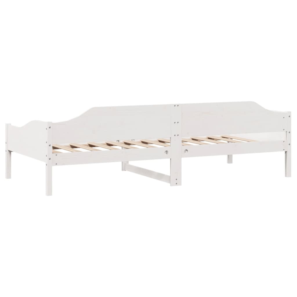 vidaXL Rama łóżka bez materaca, biała, 90x190 cm, lite drewno sosnowe
