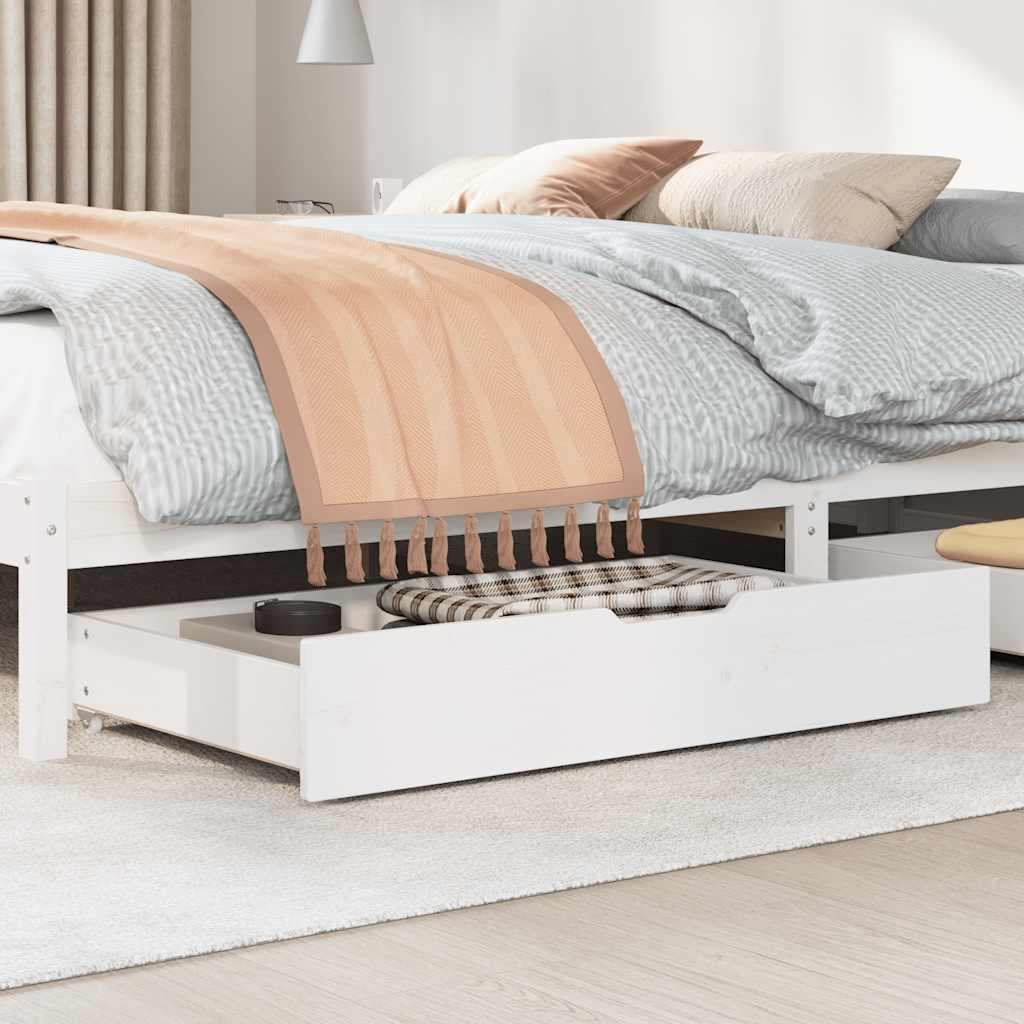 vidaXL Szuflady pod łóżko, 2 szt, białe, 95x55x17 cm, drewno sosnowe