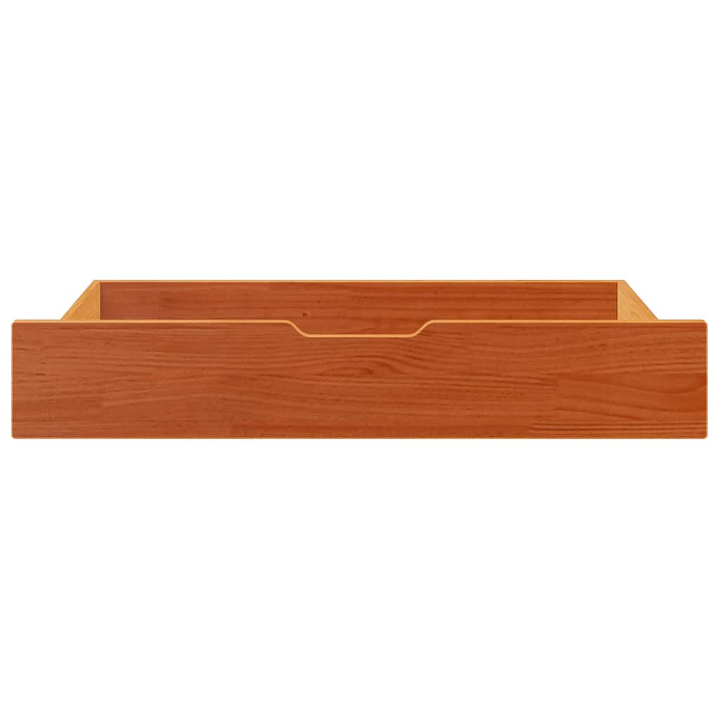 vidaXL Szuflady pod łóżko, 2 szt, woskowy brąz, 95x55x17 cm, sosna