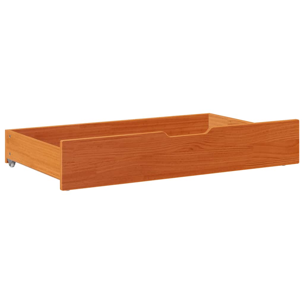 vidaXL Szuflady pod łóżko, 2 szt, woskowy brąz, 95x55x17 cm, sosna
