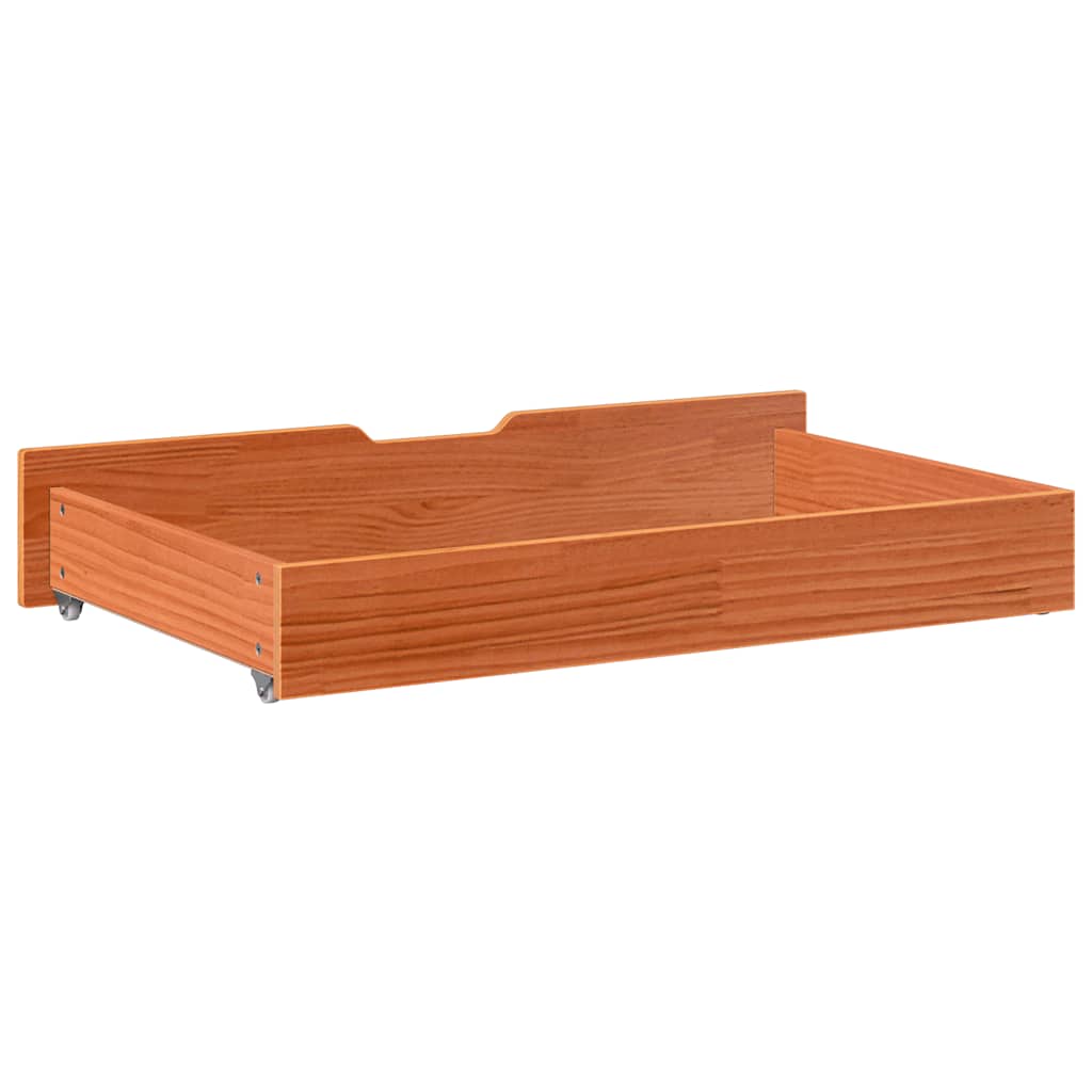 vidaXL Szuflady pod łóżko, 2 szt, woskowy brąz, 95x55x17 cm, sosna