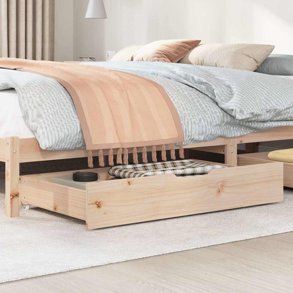 vidaXL Szuflady pod łóżko, z kółkami, 2 szt., 90x55x17 cm, sosna