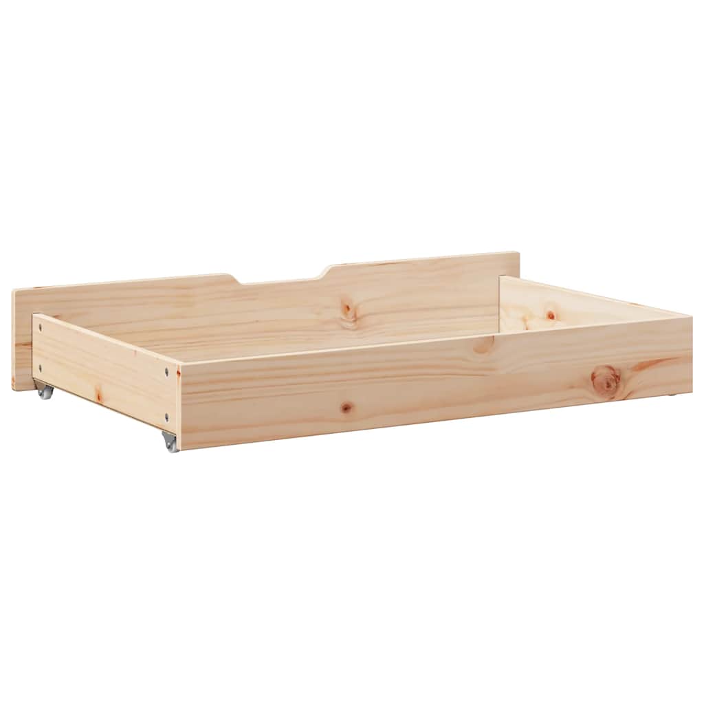 vidaXL Szuflady pod łóżko, z kółkami, 2 szt., 90x55x17 cm, sosna