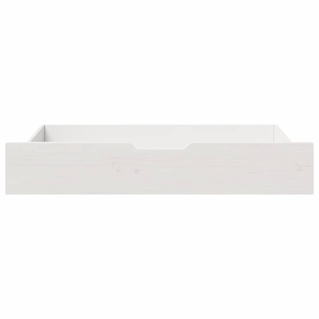 vidaXL Szuflady pod łóżko, z kółkami, 2 szt, białe, 90x55x17 cm, sosna