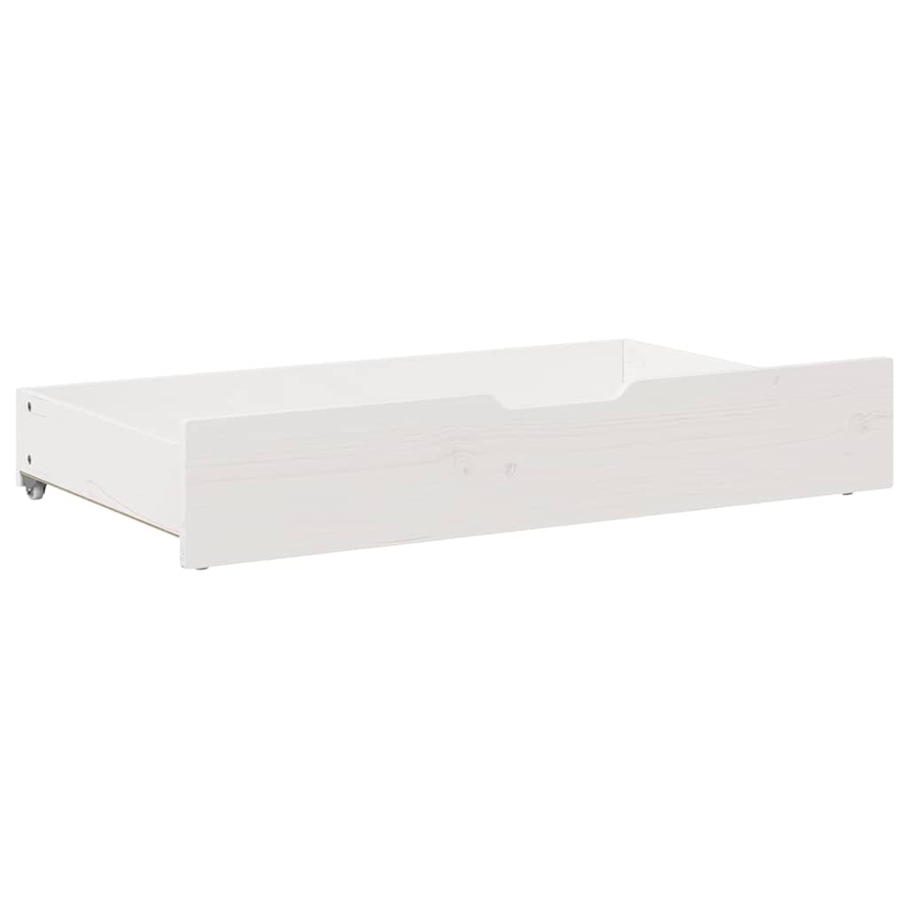 vidaXL Szuflady pod łóżko, z kółkami, 2 szt, białe, 90x55x17 cm, sosna