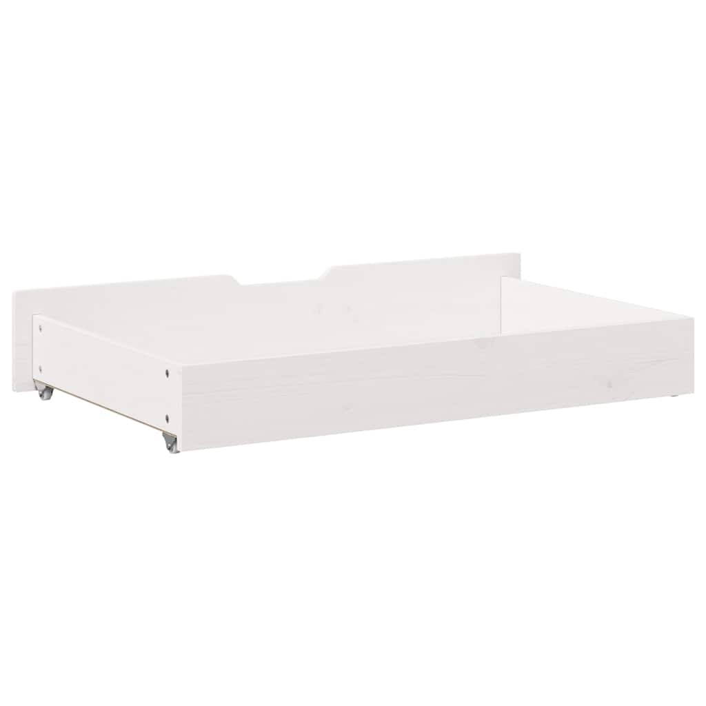 vidaXL Szuflady pod łóżko, z kółkami, 2 szt, białe, 90x55x17 cm, sosna