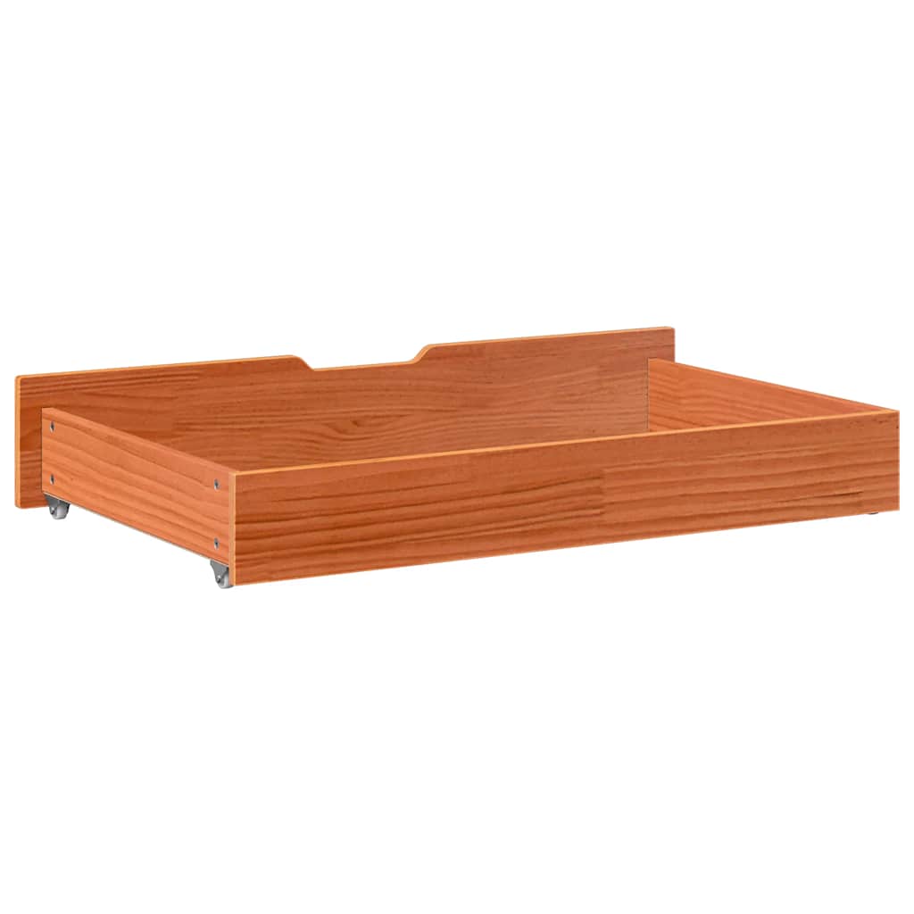 vidaXL Szuflady pod łóżko, 2 szt, woskowy brąz, 90x55x17 cm, sosna