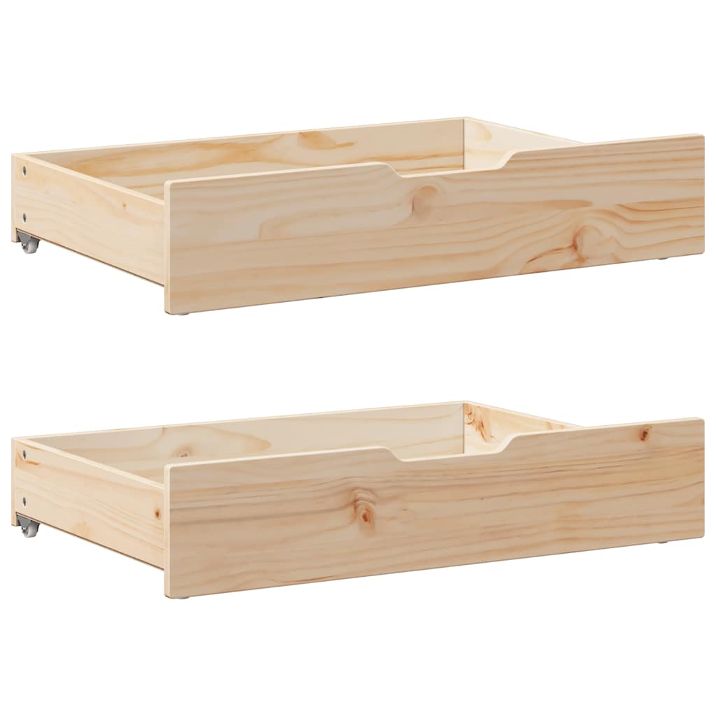 vidaXL Szuflady pod łóżko, z kółkami, 2 szt., 85x55x17 cm, sosna