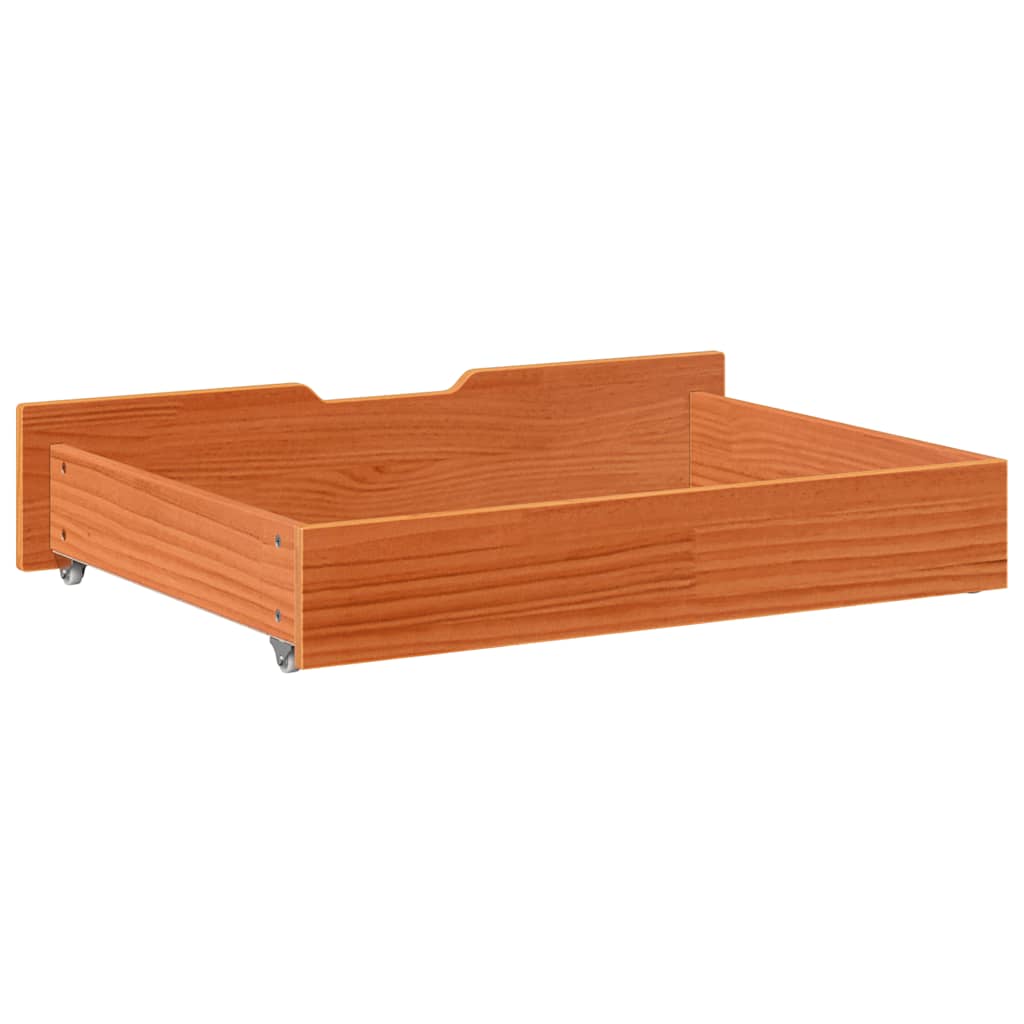 vidaXL Szuflady pod łóżko, 2 szt, woskowy brąz, 85x55x17 cm, sosna