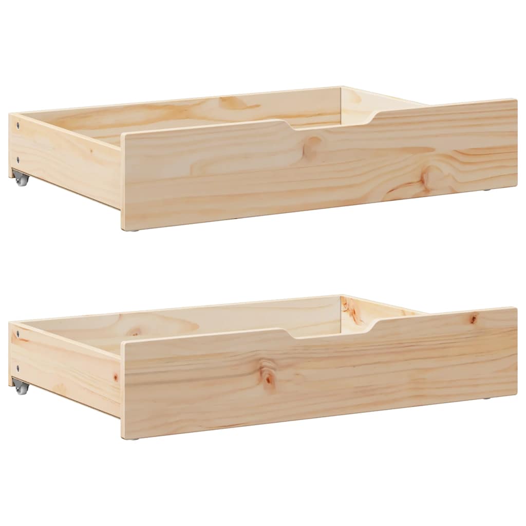 vidaXL Szuflady pod łóżko, z kółkami, 2 szt., 80x55x17 cm, sosna
