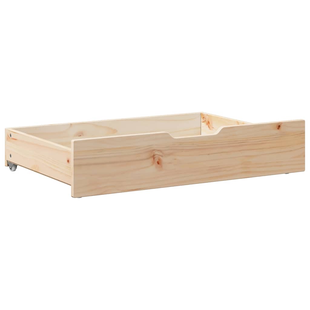 vidaXL Szuflady pod łóżko, z kółkami, 2 szt., 80x55x17 cm, sosna