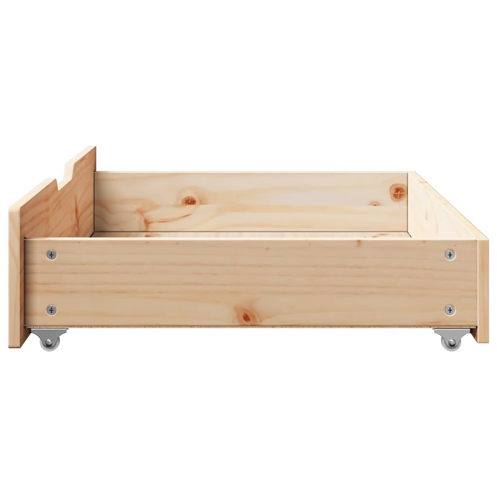 vidaXL Szuflady pod łóżko, z kółkami, 2 szt., 80x55x17 cm, sosna