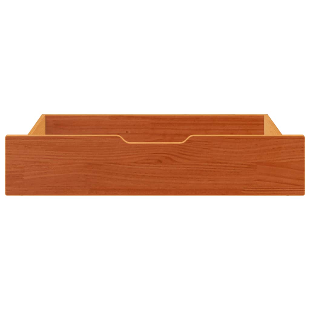 vidaXL Szuflady pod łóżko, 2 szt., woskowy brąz, 80x55x17 cm, sosna