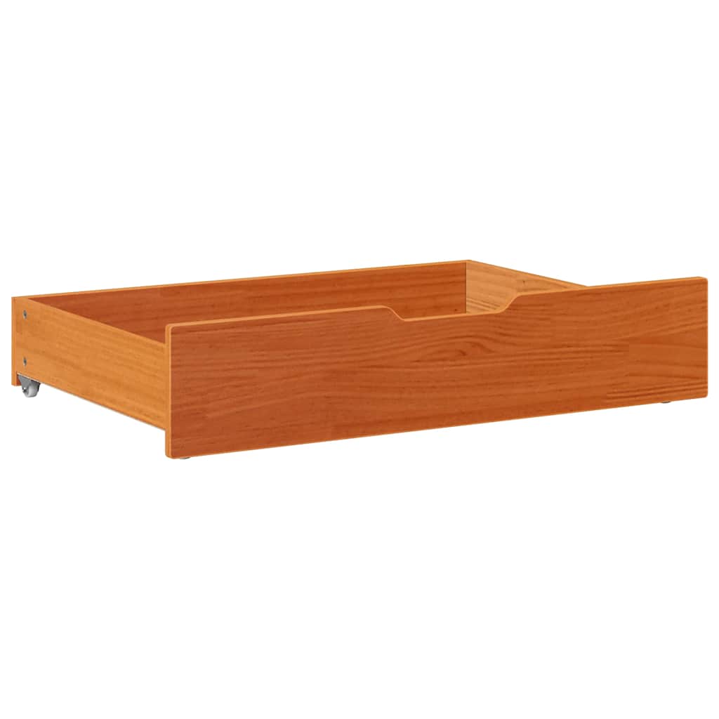 vidaXL Szuflady pod łóżko, 2 szt., woskowy brąz, 80x55x17 cm, sosna