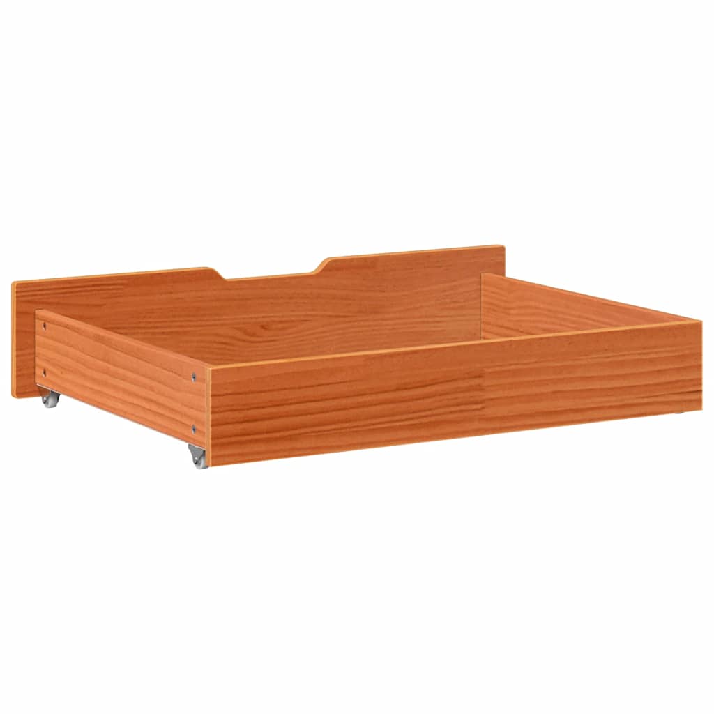 vidaXL Szuflady pod łóżko, 2 szt., woskowy brąz, 80x55x17 cm, sosna
