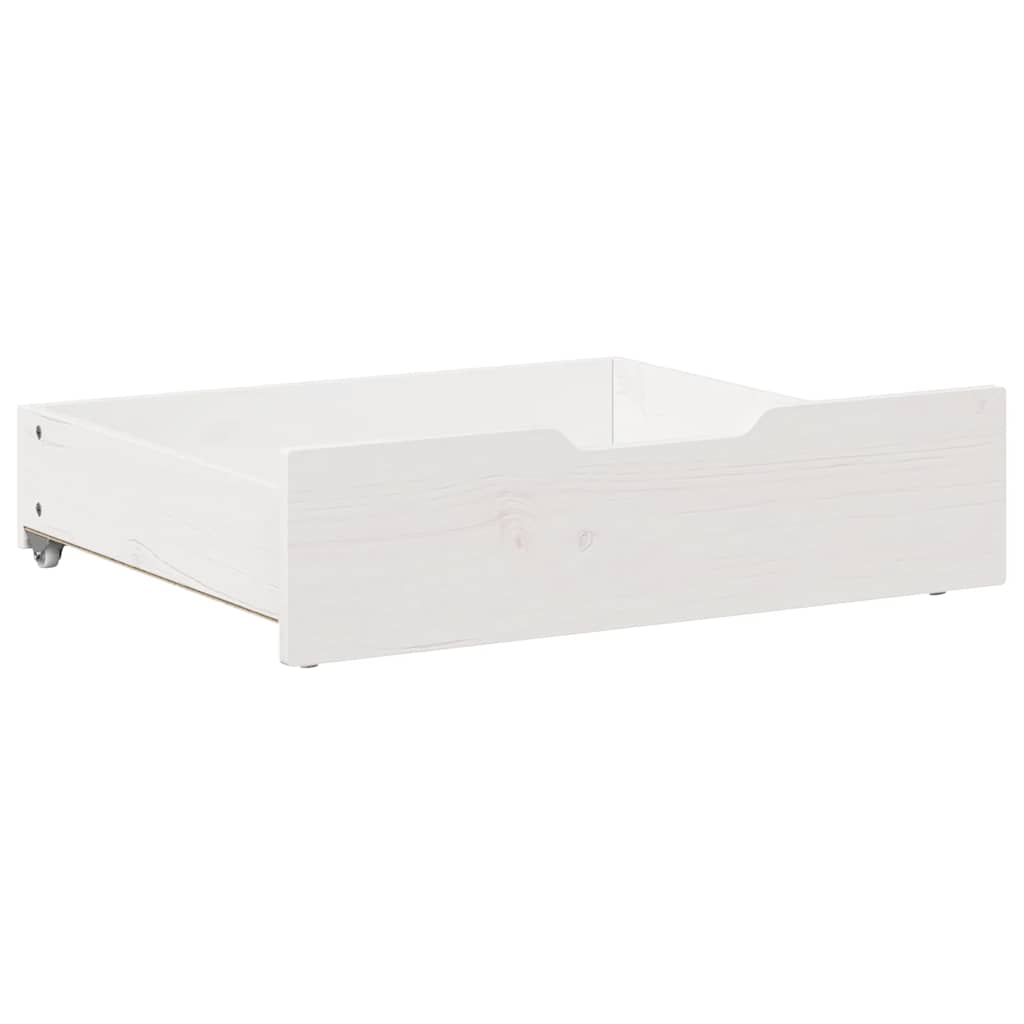 vidaXL Szuflady pod łóżko, 2 szt., białe, 75x55x17 cm, drewno sosnowe