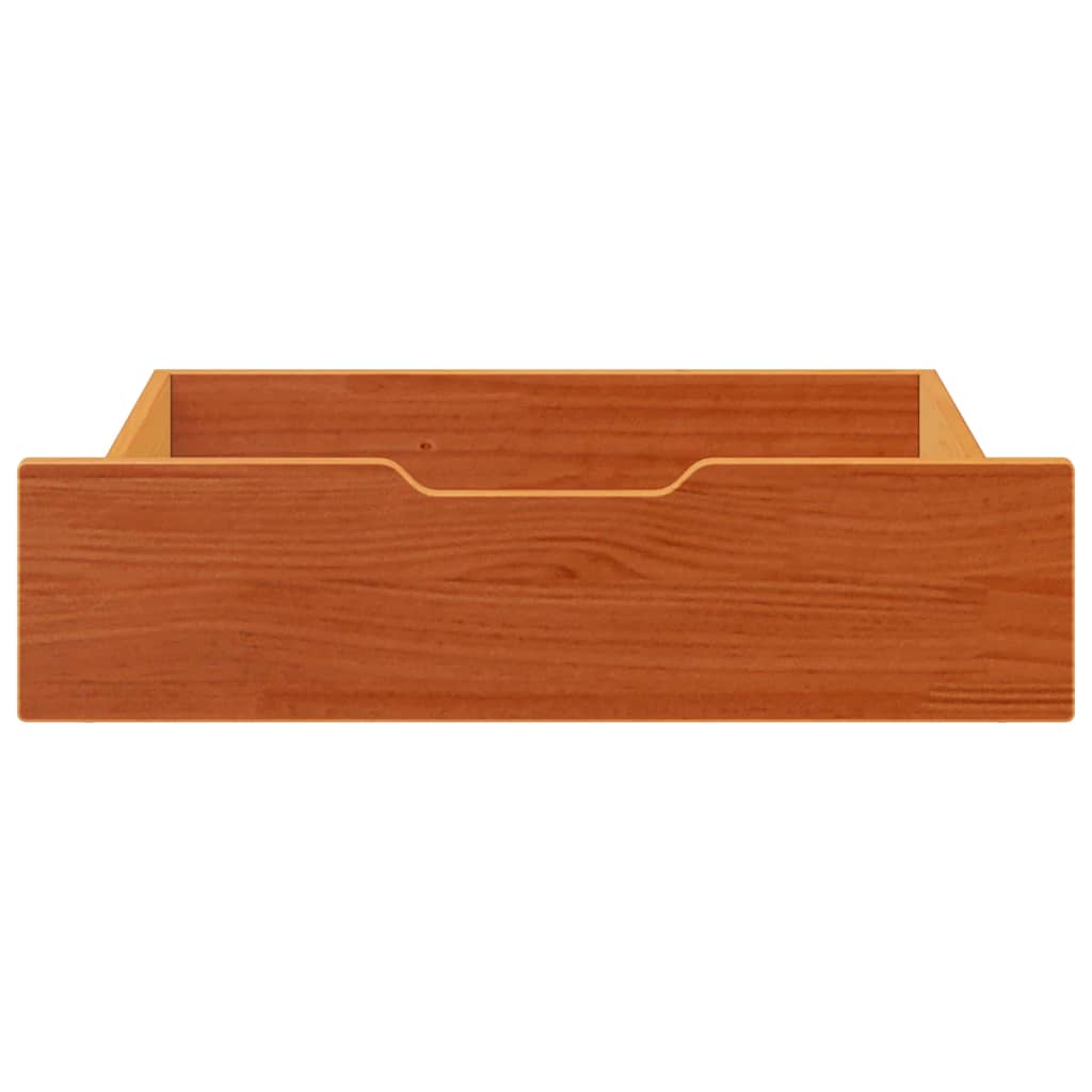 vidaXL Szuflady pod łóżko, 2 szt., woskowy brąz, 65x55x17 cm, sosna