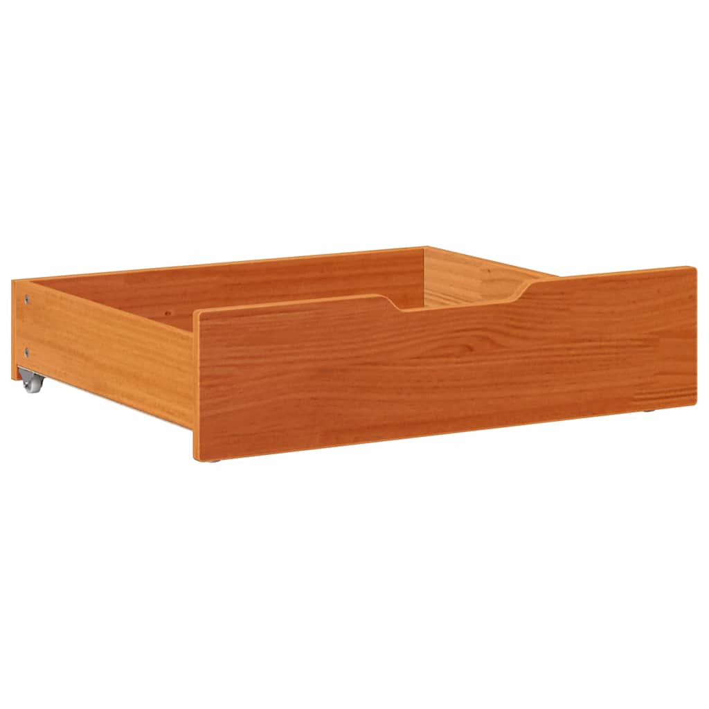 vidaXL Szuflady pod łóżko, 2 szt., woskowy brąz, 65x55x17 cm, sosna