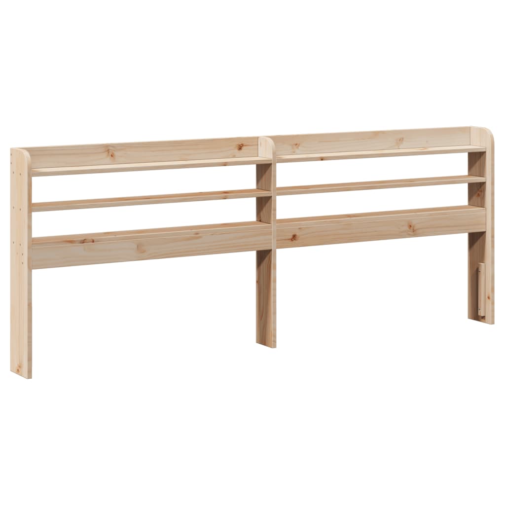 vidaXL Wezgłowie do łóżka, z półkami, 200 cm, lite drewno sosnowe