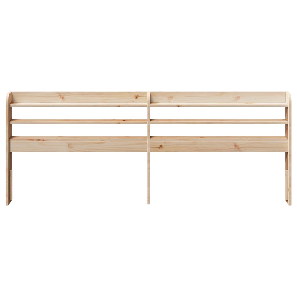 vidaXL Wezgłowie do łóżka, z półkami, 200 cm, lite drewno sosnowe