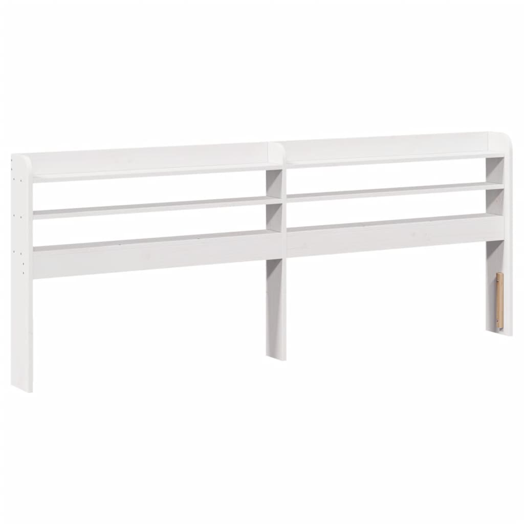 vidaXL Wezgłowie do łóżka, z półkami, białe, 200 cm, drewno sosnowe