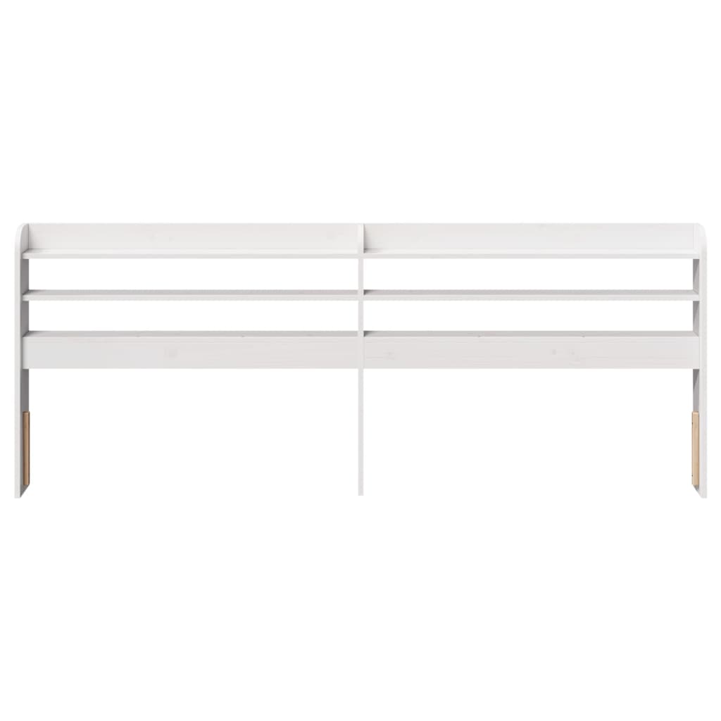 vidaXL Wezgłowie do łóżka, z półkami, białe, 200 cm, drewno sosnowe
