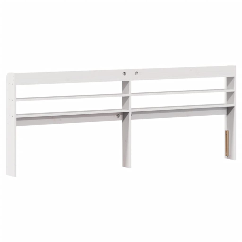 vidaXL Wezgłowie do łóżka, z półkami, białe, 200 cm, drewno sosnowe