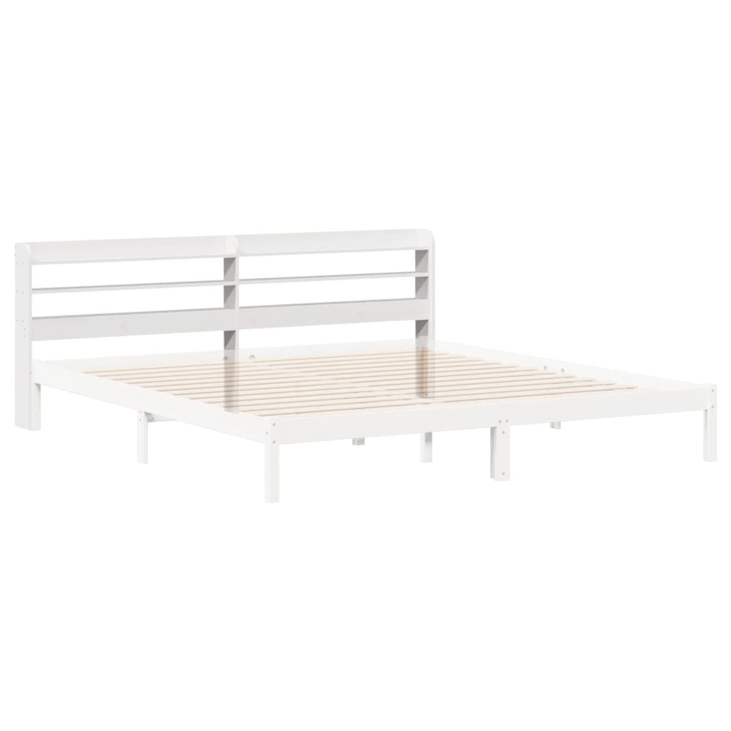 vidaXL Wezgłowie do łóżka, z półkami, białe, 180 cm, drewno sosnowe