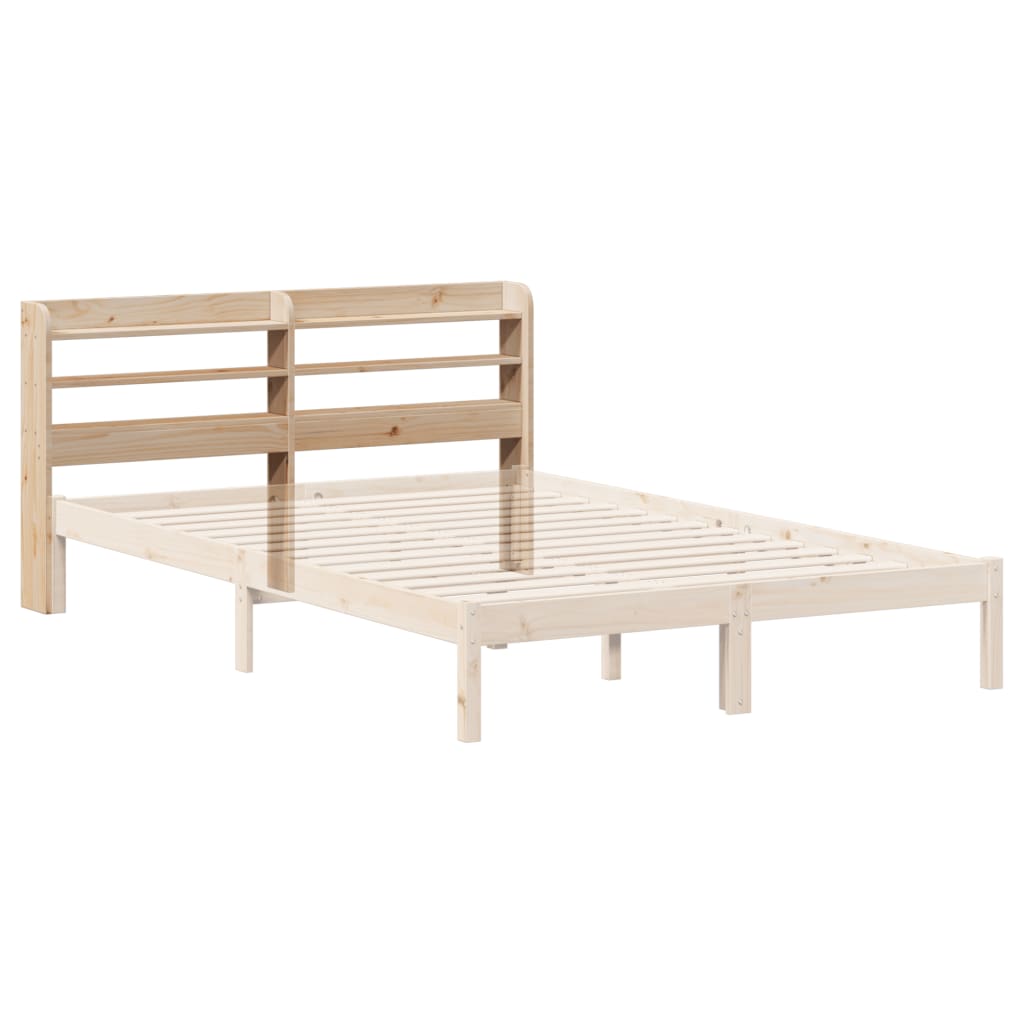 vidaXL Wezgłowie do łóżka, z półkami, 160 cm, lite drewno sosnowe