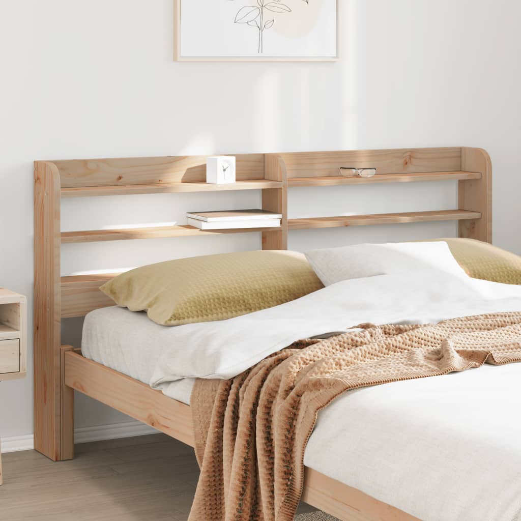 vidaXL Wezgłowie do łóżka, z półkami, 160 cm, lite drewno sosnowe