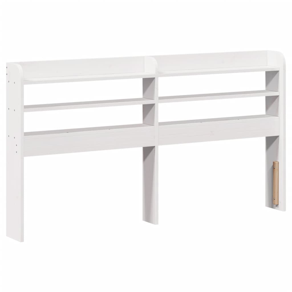 vidaXL Wezgłowie do łóżka, z półkami, białe, 160 cm, drewno sosnowe